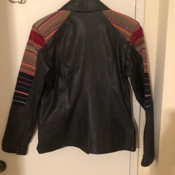 Leather and wool jacket, original designs - Picture 3 of 3